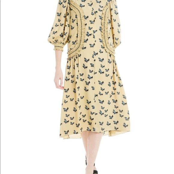 Max Studio London Dress Midi Dress. Bird Printed - Picture 6 of 13